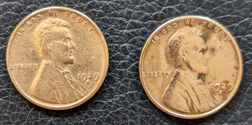 2) 1929 S Lincoln Wheat One Cent Penny U.S.A. Lot #125 - Picture 2 of 9