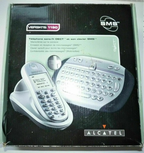 RARE TELEPHONE SANS FIL DECT ET SON CLAVIER SMS ALCATEL VERSATIS 1190 TBE