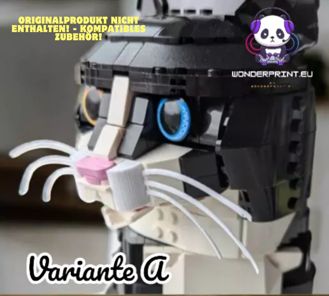 Zubehör Haare Display Schnurrhaare kompatibel mit LEGO® Ideas Tuxedo Cat 21349
