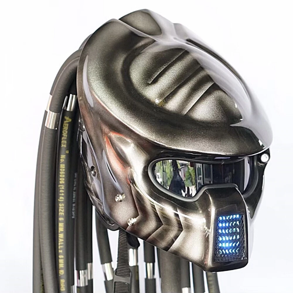 Helmets Masks Headwear Open Face Alien Predator Black Casco Motors Motorbike ABS