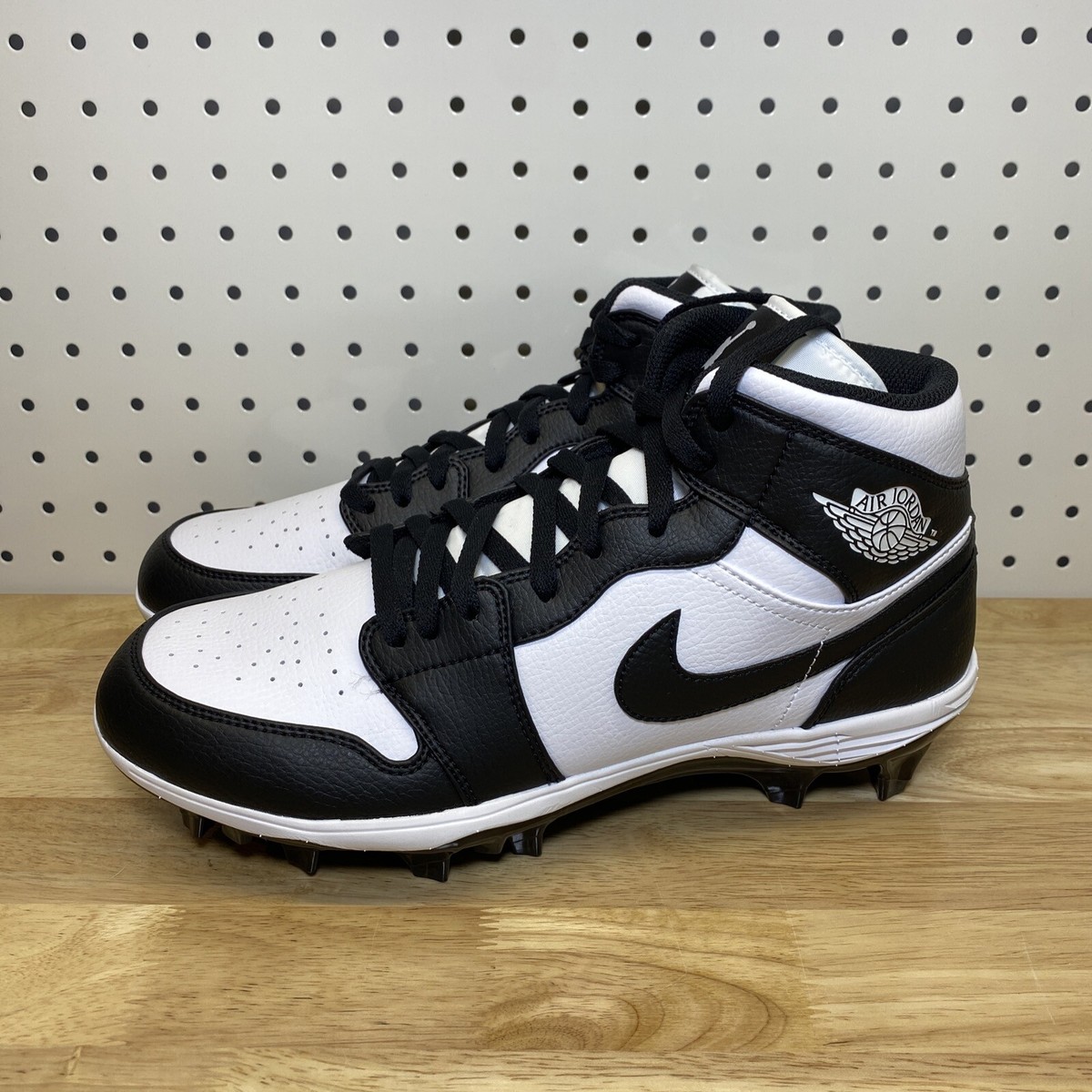 Nike Jordan 1 Mid TD Panda 2023 Football Cleats FJ6805-100 Sizes 7