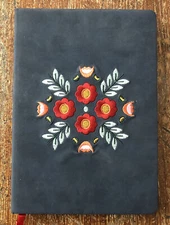 Denik AHBC550L Embroidered Vegan-suede Layflat Blank HB Journal, Evelyn's