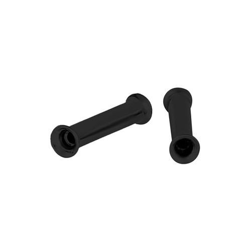 Pair of Surgical Steel PVD Black Double Flare Ear Tunnels Earlets Gauges Plugs - Picture 18 of 108