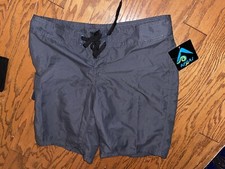 Kanu Surf Board Shorts Boys Size 8 Dark Gray Swim Trunk Unlined Summer HOME49 