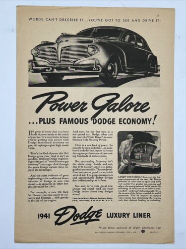 1940 DODGE LUXURY LINER POWER GALORE Successful Farming Magazine ADVERTISEMENT - Picture 1 of 2