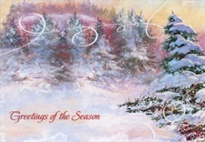 Snow Covered Evergreens Designer Greetings Christmas Card