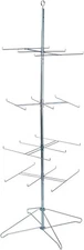 Wire Spinner Rack 4 Tier 24 Peg Rotating Chrome Floor Stand Capacity 50 lb 63 ½"