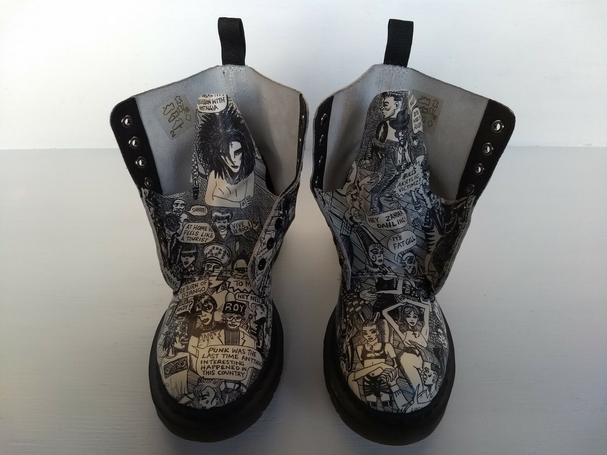 DOC DR. MARTENS X MARK WIGAN PARTY PEOPLE LEATHER BOOTS SIZE DOC DR. MARTENS X MARK WIGAN PARTY PEOPLE LEATHER BOOTS SIZE