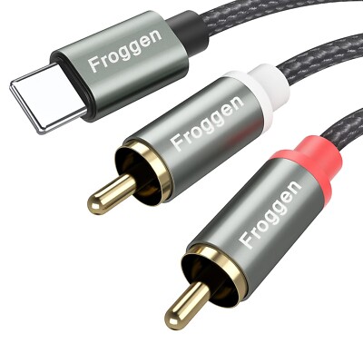 2-Male RCA to iOS Adapter Audio Stereo Cable Aux Cord Compatible with iPhone Pad