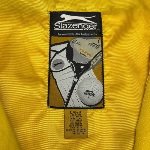 Slazenger Golf Jacket Mens Large Yellow Full Zip Embroidered Meadow Lark - Picture 13 of 16