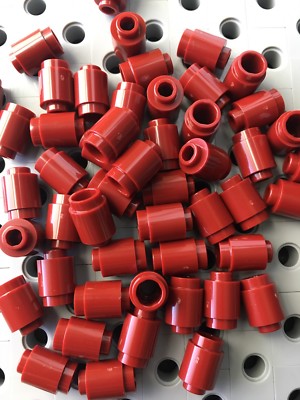 Lego Dark Red 1x1 Round Barrel Brick Cone Pieces New Lot Of 50 | eBay
