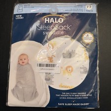 HALO SleepSack 3-Way Swaddle- Jungle Animal Print Size Premature New