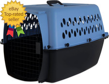 Pet Porter Fashion Dog Kennel 26", Parisian Blue  Black, for Pets 20-25Lbs