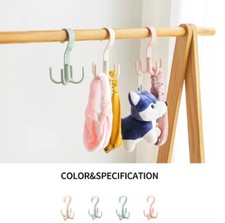 4Pcs Rotating Tie Belt Hangers Closet Organizer for Scarves Bags Accessory Rack