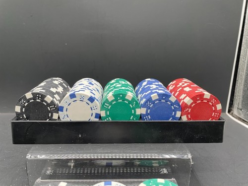 2004 Cardinal Professional Tournament Poker Chips Set of 100 Chips in Tray - Picture 3 of 4