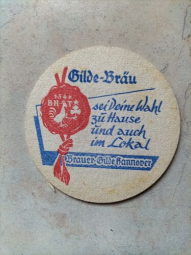 älterer Bierdeckel Gilde-Bräu Brauer-Gilde Hannover VK ? - Afbeelding 1 van 2