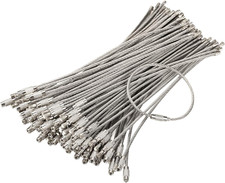 Pack 100 Stainless Steel Wire Keychains Cable, Key Rings, Heavy Duty Luggage
