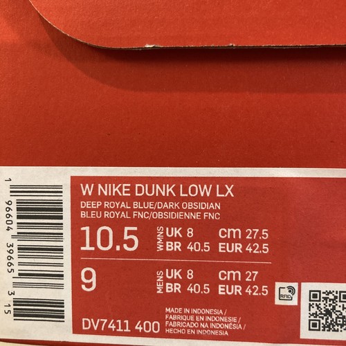 Mujer talla 10.5 - Nike Dunk Low LX azul gamuza - Imagen 4 de 4