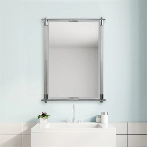 Uttermost Adara Contemporary Metal Glass and MDF Wood Vanity Mirror in Chrome - Picture 2 of 3