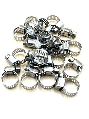 Hose Clamp, 20 Pack Stainless Steel Adjustable 6-12mm Size Range Worm Gear Line Clamp For Plumbing Automotive And Mechanical Application