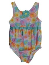 Toddler Girls 1 Piece Pastel Floral Print Daisy Swim Suit Swimming  Bathing