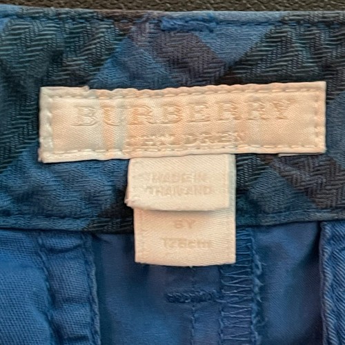 Burberry Boys Royal Blue Logo 100% Cotton Flat Front Shorts Size 8 - Picture 3 of 8