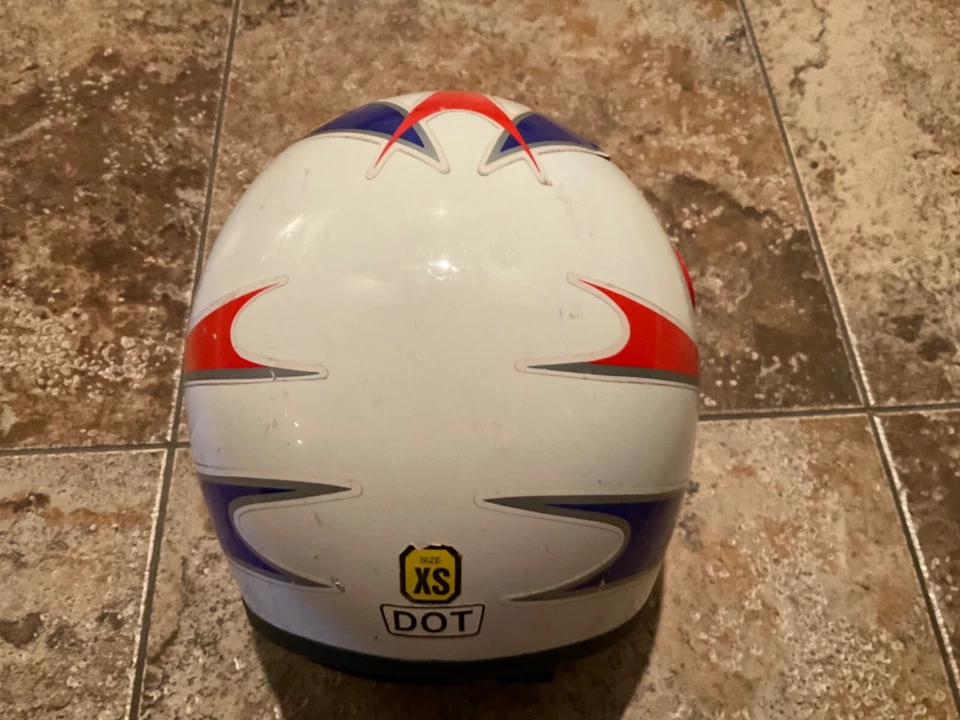 VINTAGE THH HELMETS CLASSIC MX BMX HELMET ( YOUTH XS ) RED WHITE & BLUE Foto 2 de 4