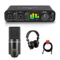 Motu M2 2x2 USB Audio Interface w/ MXL 770 Cardioid Mic, Headphone & Cable