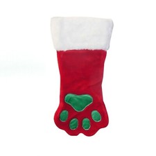 Paw Print Plush Holiday Stocking