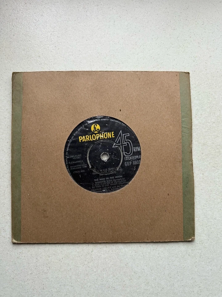 Charlie Drake - The Man In The Moon with Michael Sammes Singers. 7” Vinyl. G+ Foto 3 de 4
