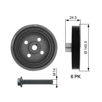 GATES TVD1055 Riemenscheibe Kurbelwelle Produktbild-Vorschau 2
