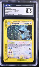 CGC 8.5 Kingdra 148/147 Aquapolis Holo Swirl Pokemon Card