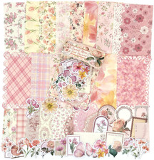 Scrapbook Supplies Kit 100Pcs Vintage Floral Scrapbook Paper Junk Journal Sticke