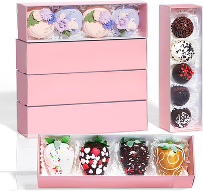 12Pcs 8X2.2X2 Inches Mcaron,Truffle,Chocolate Boxes Empty Bakery Boxes for Choco