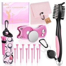 15 PCS Golf Accessories Kit Cleaner Brush Towel Tees Ball Bag Divot Tool Gift