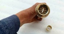 Vintage Nautical Brass Compass knob Head Hand...