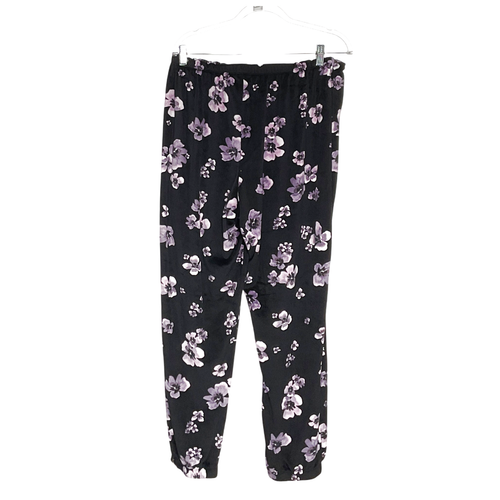 Simply Vera Vera Wang Black Floral Velvet Jogger Pants XL - Picture 2 of 4