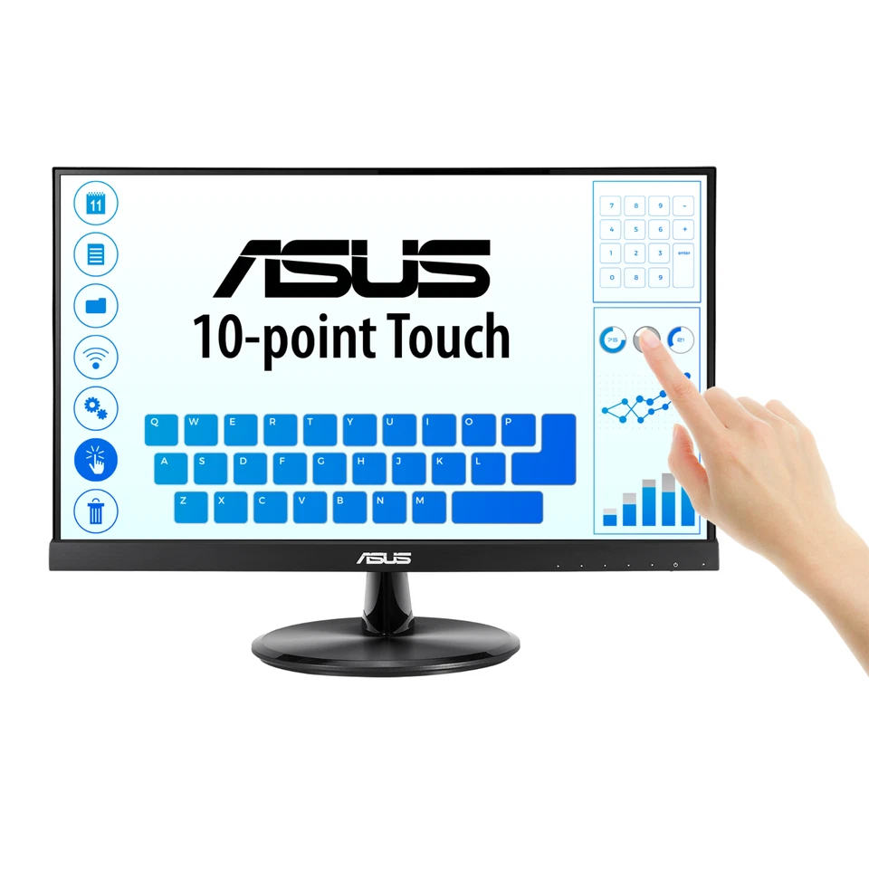 21.5" ASUS Touchscreen Monitor Widescreen 1920x1080 IPS LCD HDMI VGA USB VT229H - Image 3 of 4
