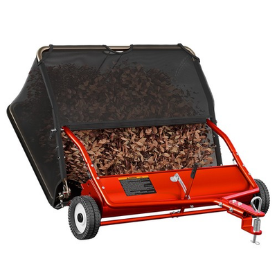 #ad 42quot; Lawn Sweeper Tow Behind Pull Behind Grass Sweeper Leaf amp; Grass Collector Red $194.39
