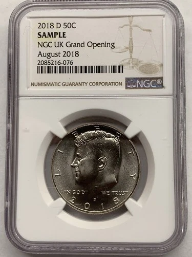 2018-D Kennedy Half Dollar NGC SAMPLE SLAB NGC UK Grand Opening