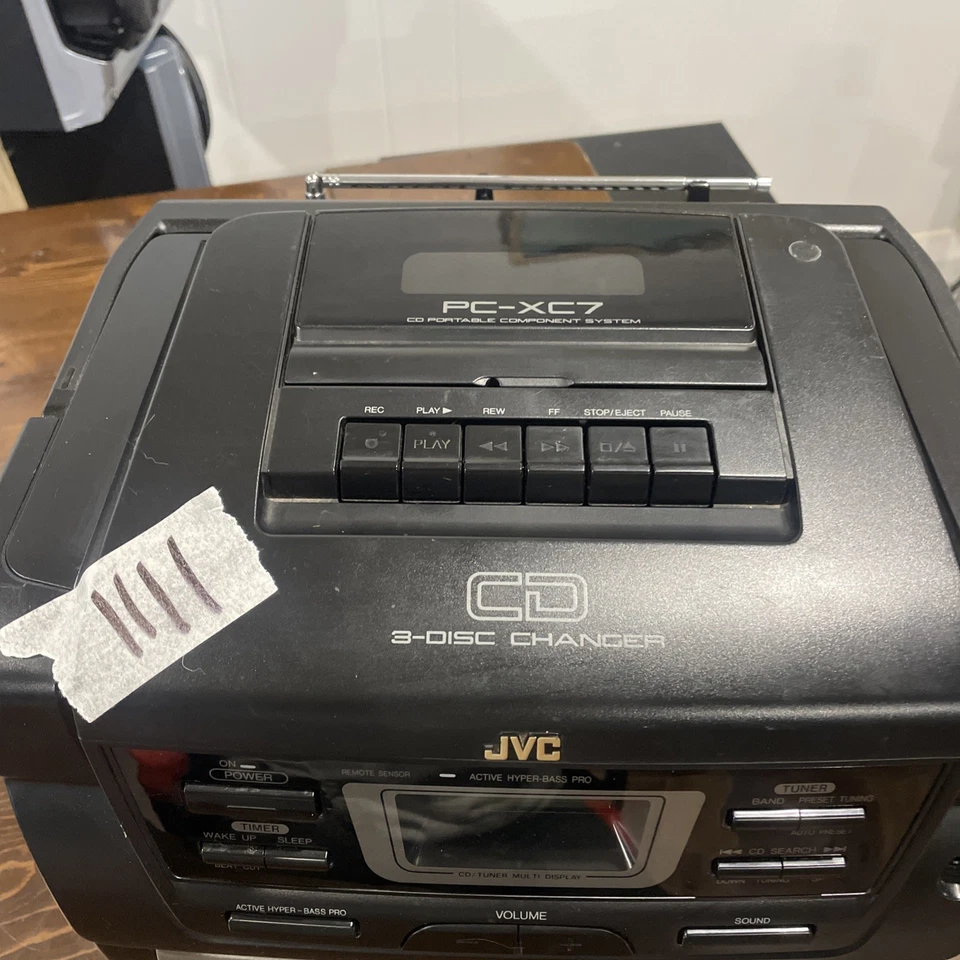 JVC PC-XC7Stereo System Boombox 3 discos cambiador de CD y reproductor de casete - Leer Foto 4 de 4