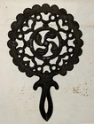 Antique RARE MINI Cast Iron Trivet Wilton J.Z.H. Griswold Tulip Made In USA