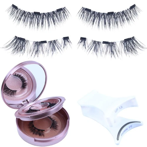 LAUBESS Magnetic Eyelashes with Applicator 2 Pair No Glue Needed Natural Look - product listing photo