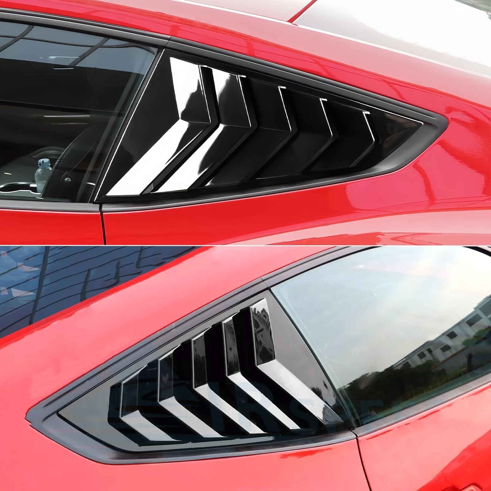 Window Louver 2Pcs Side Vent Window Louvers for Ford Mustang ABS Exterior Trim