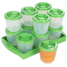 Baby Food Storage Containers w Write What You Want Lids 12 Pk - 2oz Reusabl...