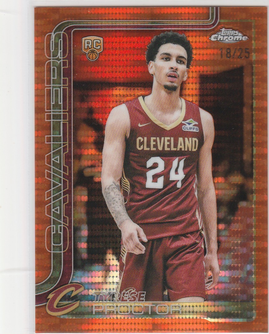 TYRESE PROCTOR 2025-26 Topps Chrome Rookie Orange Pulsar Refractor (18/25) #300