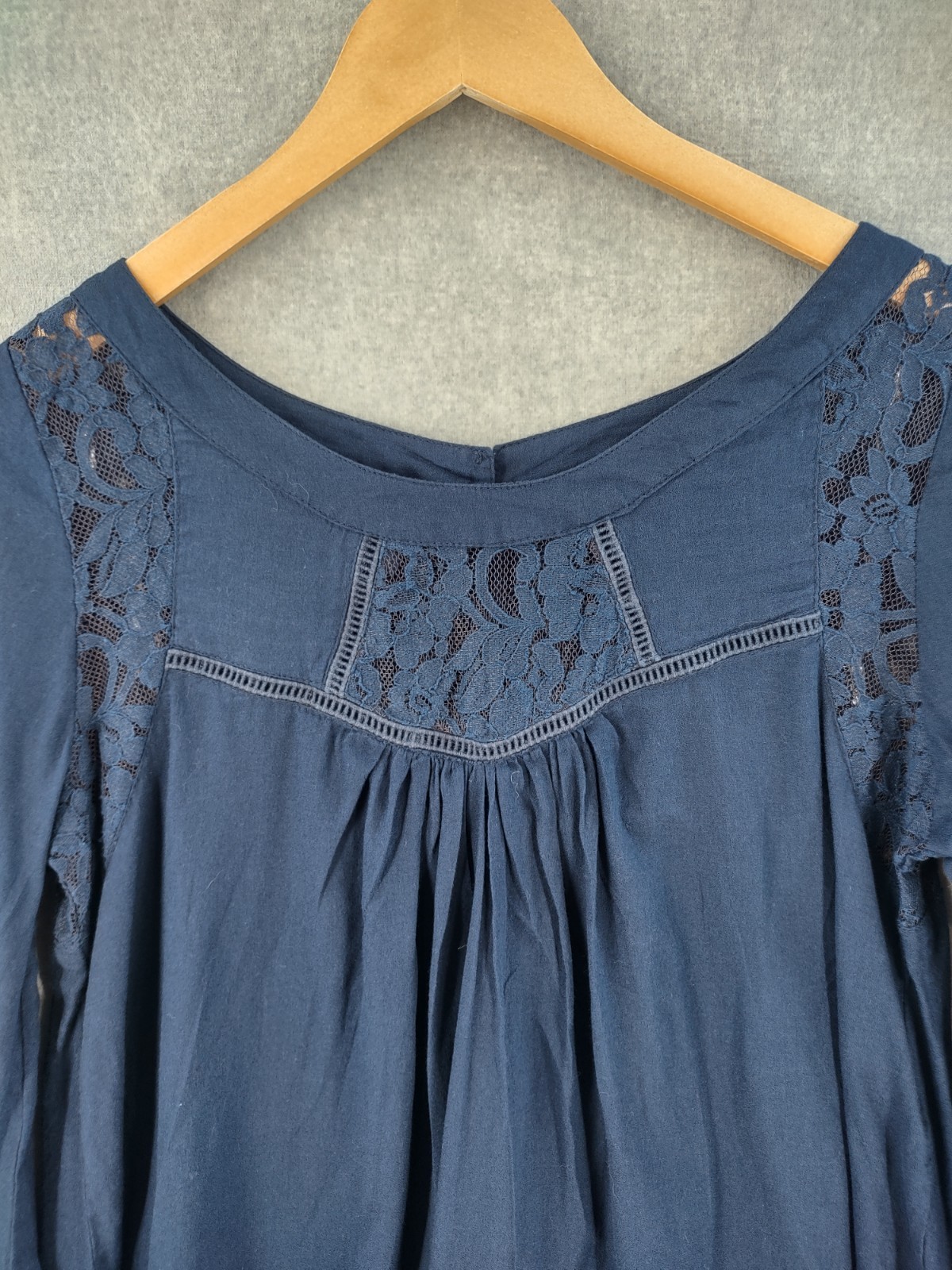 Rock Roll Cowgirl Top Small Blue Embroidered Lace… - image 3