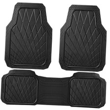 Heavy Duty Rubber Car Floor Mats, Waterproof Universal Trim-to-Fit All Black