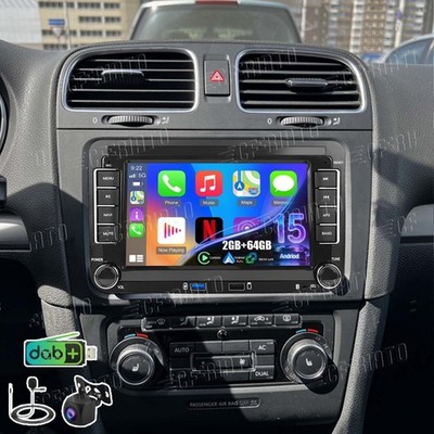 DAB+ Für VW GOLF 5 6 Plus Touran Polo Caddy EOS Carplay GPS Android 15 Autoradio