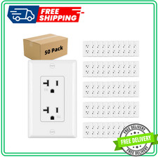 50Pack Outlet Socket, Decora Duplex Receptacle, 20 Amp 125 Volt Tamper Resistant